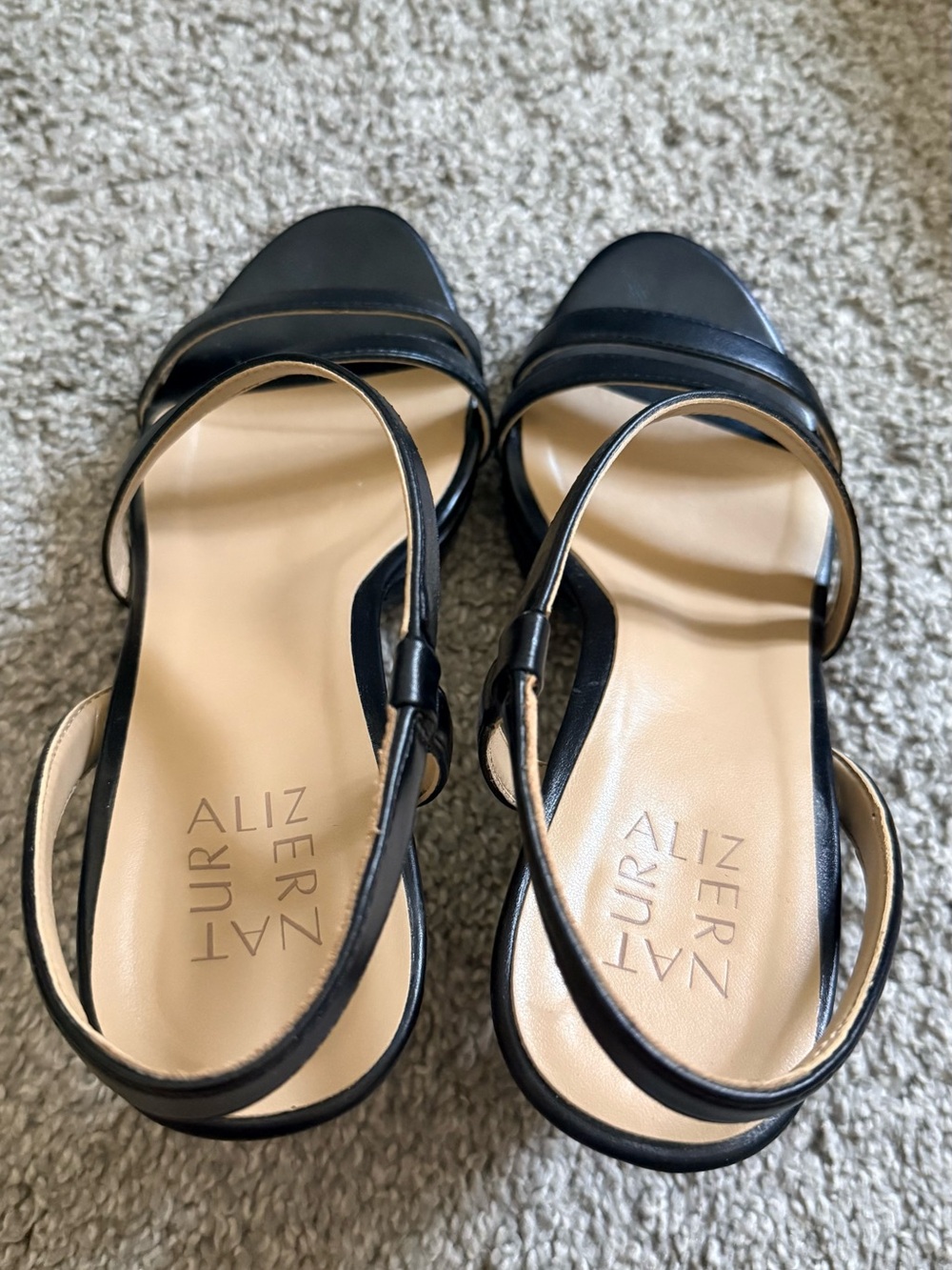 Naturalizer Black Strappy Platform Heel Sandals - Picture 3 of 8